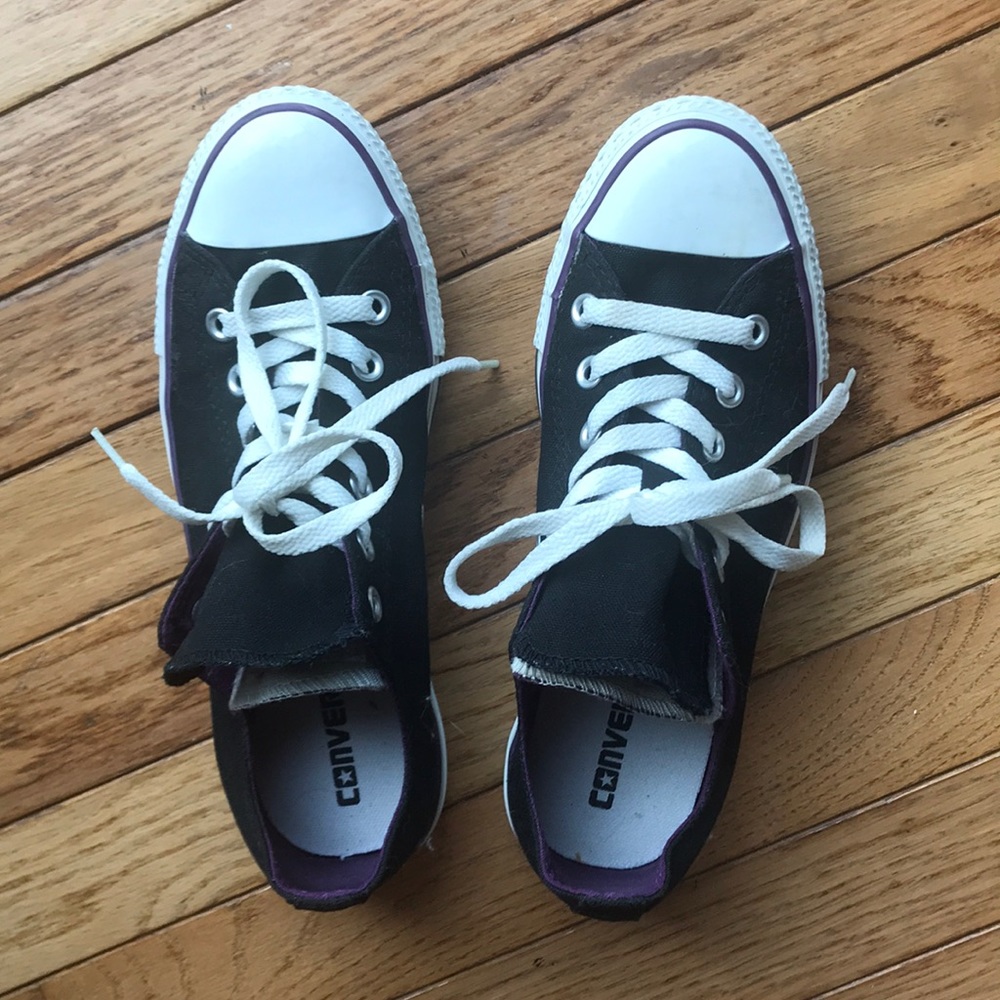Purple and Black womens Converse sz 8